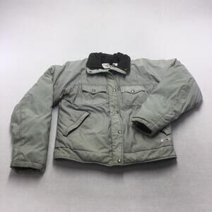 Vintage The North Face Jacket Womens Large Gray Down Puffer Made USA Ski 80s